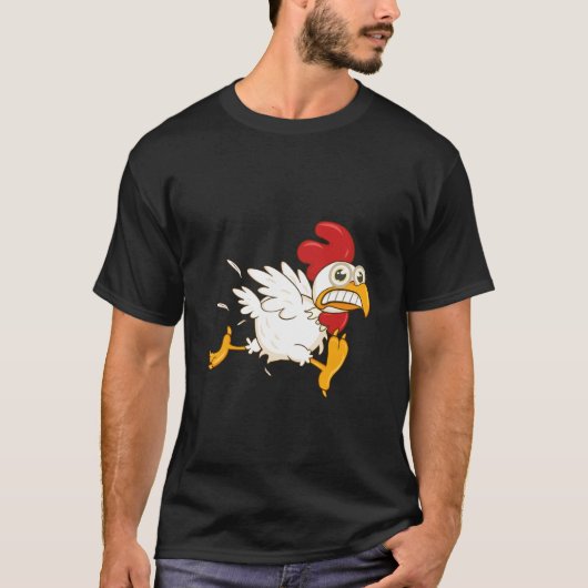 Bange Kip in Rennen T-shirt (Voorkant)