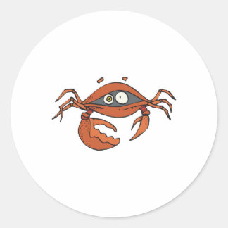 bange krab ronde sticker