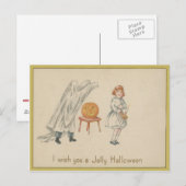 Bange Meisje Geest Kostuum Jack O Lantern Briefkaart (Voorkant / Achterkant)