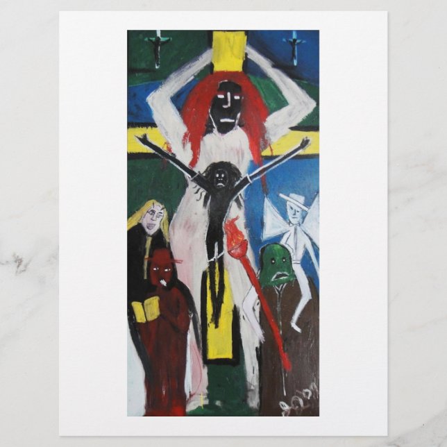BANGEN ALS RODE KOP JESUS SCRAPBOOK PAPIER (Voorkant)