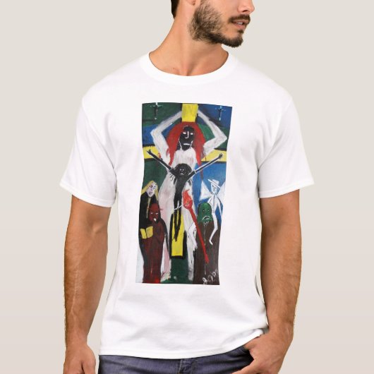 BANGEN VOOR RODE KOP JESUS T-SHIRT (Voorkant)