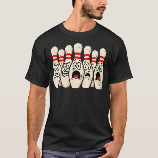 Bangende Kegelshirt Voor Bowler Bowling Grapsshirt T-shirt (Voorkant)