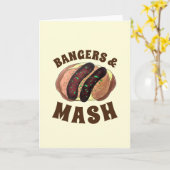 Bangers en Mash Sausage Potates British UK Food Kaart (Gele Bloem)