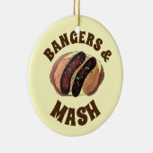 Bangers en Mash Sausage Potates British UK Food Keramisch Ornament (Rechts)
