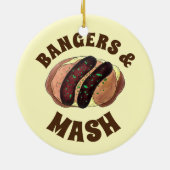 Bangers en Mash Sausage Potates British UK Food Keramisch Ornament (Achterkant)