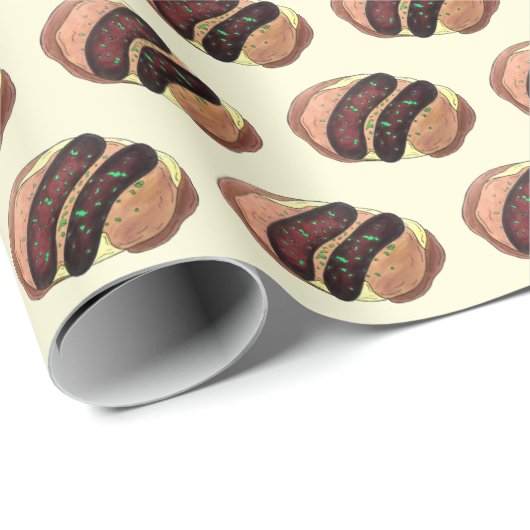 Bangers en Mash UK Food Sausage Potates Cadeaupapier (Rol Hoek)