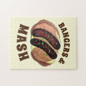 Bangers en Mash UK Food Sausage Potates Legpuzzel (Horizontaal)