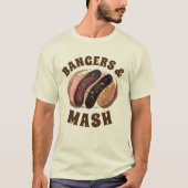 Bangers en Mash UK Food Sausage Potates T-shirt (Voorkant)