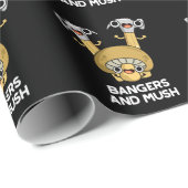 Bangers en Mush Funny English Food Pun Dark BG Cadeaupapier (Rol Hoek)