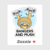 Bangers en Mush Funny English Food Pun Sticker (Vel)