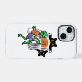 Bangeschrikte Kat Halloween iPhone 15 Case (Achterkant horizontaal)