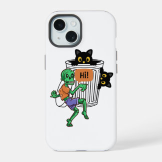 Bangeschrikte Kat Halloween iPhone 15 Case