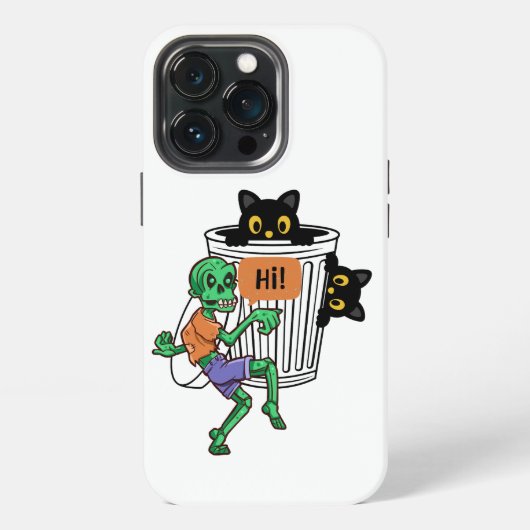 Bangeschrikte Kat Halloween iPhone Hoesje (Achterkant)