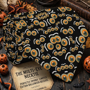 Banghartige Kat Halloween Boo Ogen Patroon Stropdas