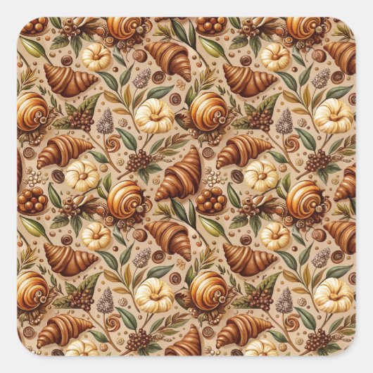 Bangige Croissants  Vierkante Sticker (Voorkant)