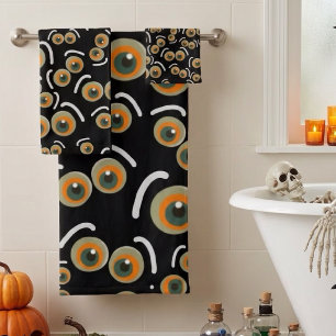 Bangige Halloween Boo Ogen Vleermuis Bad Handdoek