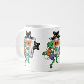 Bangige Kat Halloween Koffiemok (Voorkant links)