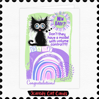 Bangige Kat Nieuwe Baby Kaart