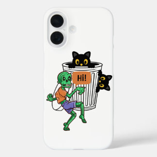 Bangige Katten Halloween iPhone 16 Hoesje