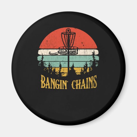 Bangin Chains Retro Disk Golf Frisbee Sport Magneet (Voorkant)