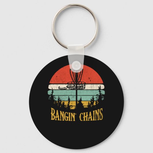 Bangin Chains Retro Disk Golf Frisbee Sport Sleutelhanger (Voorkant)