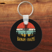 Bangin Chains Retro Disk Golf Frisbee Sport Sleutelhanger (Voorkant)