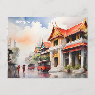 Bangkok aquarel kunst briefkaart