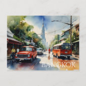 Bangkok aquarel kunst briefkaart (Voorkant)
