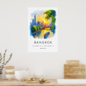 Bangkok aquarelposter Aquarel 2 Poster (Keuken)