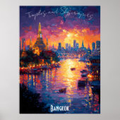 Bangkok City Skyline Poster – Exotische Thaise kun (Voorkant)