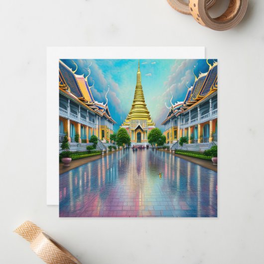 Bangkok is de hoofdstad van Thailand en een van Notitiekaartje (Voorkant / Achterkant in situ)