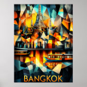 Bangkok kubistische reflecties - moderne geometris poster (Voorkant)