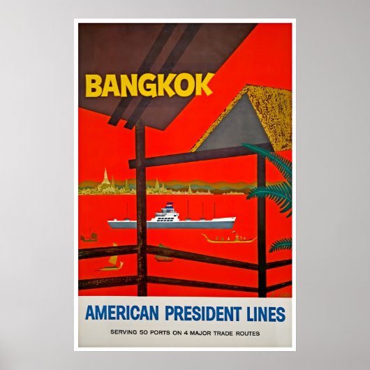 Bangkok Kunst Thailand Reisposter Amerikaans Poster (Voorkant)