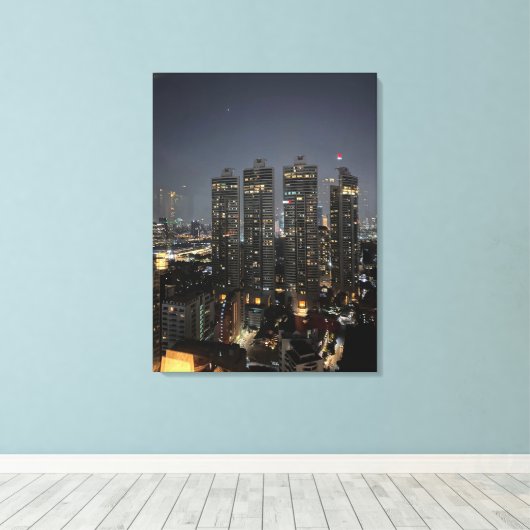 Bangkok nachtleven Fotografie Gift Idee Canvas Afdruk (Insitu (Houten vloer))