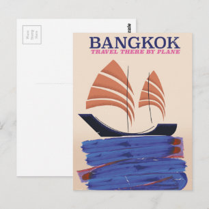 Bangkok "Reis erheen met het vliegtuig" Briefkaart