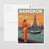 Bangkok Reisposter Briefkaart (Voorkant / Achterkant)