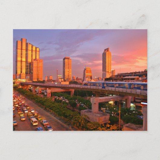 Bangkok Sky Train Sunset Briefkaart (Voorkant)