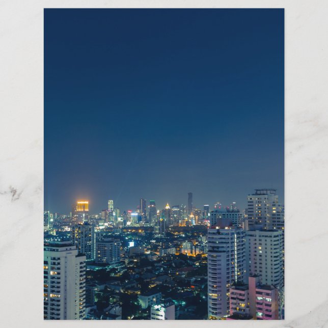 Bangkok skyline bij nachtpanorama (Voorkant)
