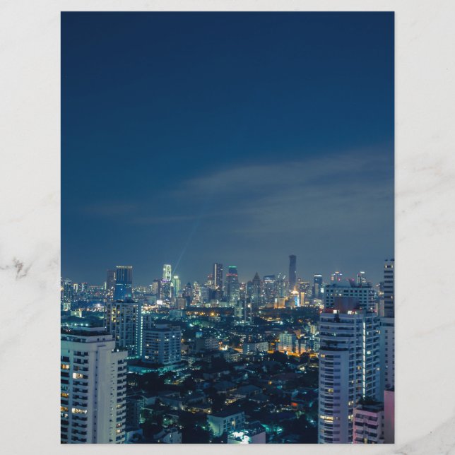 Bangkok skyline bij nachtpanorama (Voorkant)