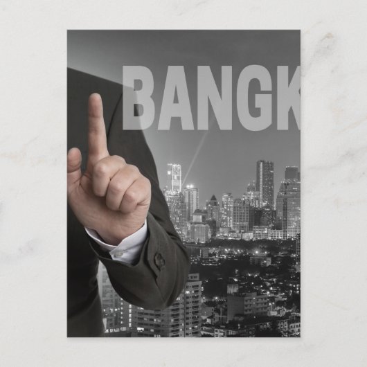 Bangkok skyline bij nachtpanorama briefkaart (Voorkant)