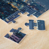 Bangkok skyline bij nachtpanorama legpuzzel (Zijkant)