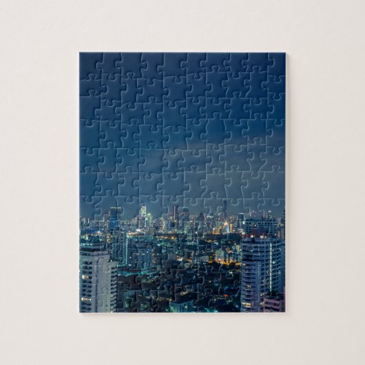Bangkok skyline bij nachtpanorama legpuzzel (Verticaal)