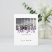 Bangkok Skyline  BKK Retro Thailand Design Feestdagenkaart (Staand voorkant)
