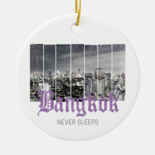 Bangkok Skyline  BKK Retro Thailand Design Keramisch Ornament