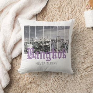 Bangkok Skyline BKK Retro Thailand Design Kussen