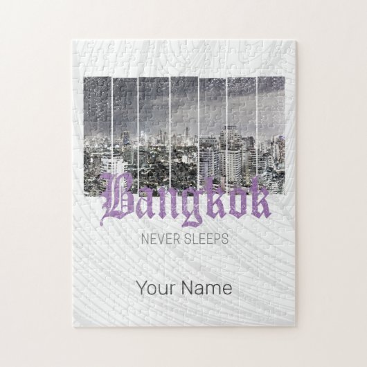 Bangkok Skyline  BKK Retro Thailand Design Legpuzzel (Verticaal)