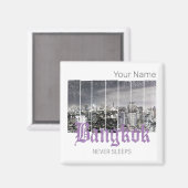 Bangkok Skyline BKK Retro Thailand Design Magneet (Voorkant / Achterkant)