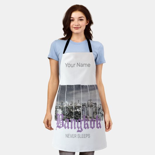 Bangkok Skyline  BKK Retro Thailand Design Schort (Gedragen)