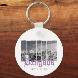 Bangkok Skyline  BKK Retro Thailand Design Sleutelhanger
