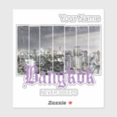 Bangkok Skyline BKK Retro Thailand Design Sticker (Vel)